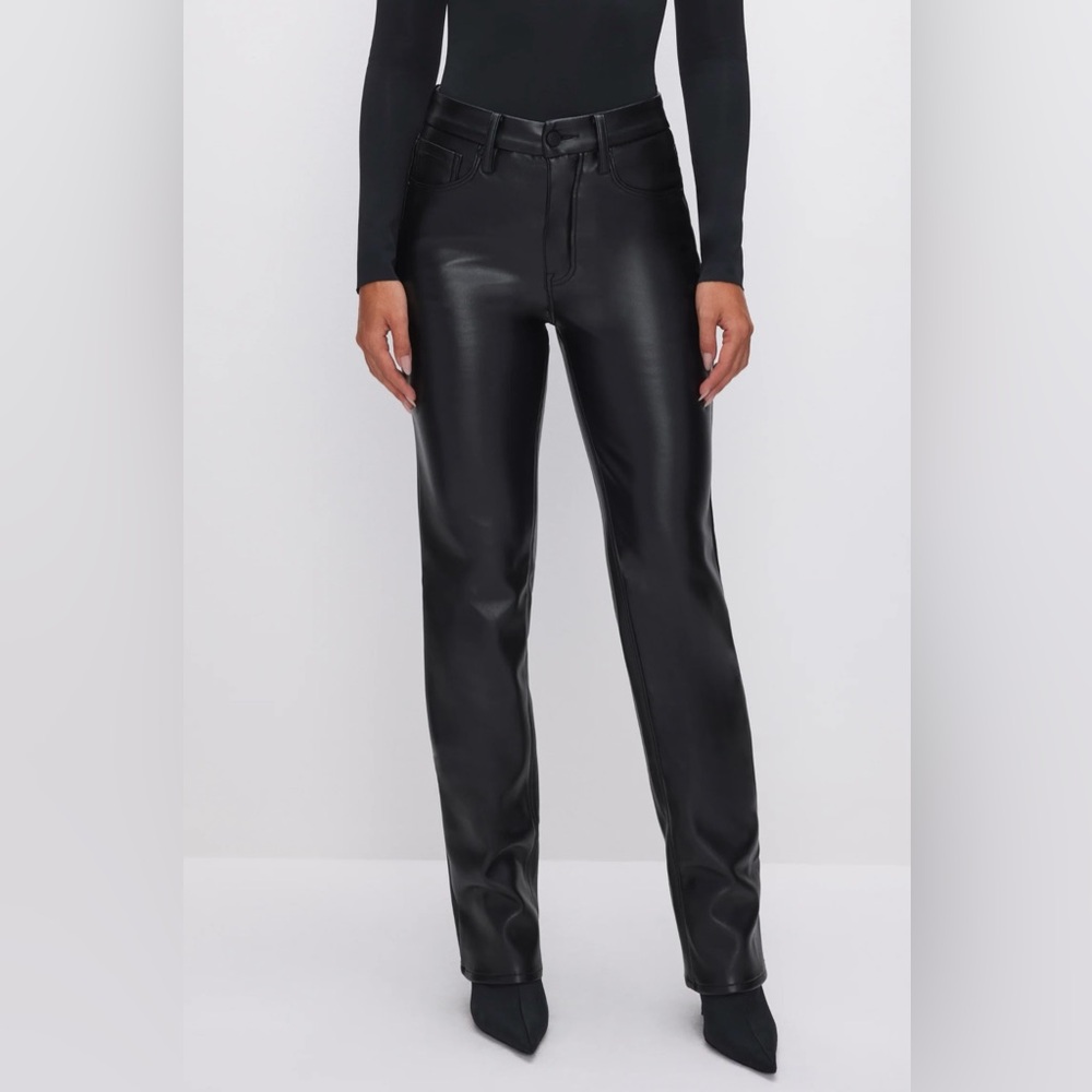 NWT GA GOOD ICON FAUX LEATHER PANTS sz 14/32